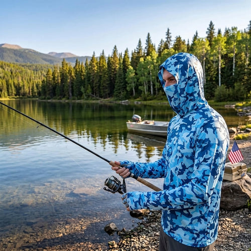 Fishnatic Fishing Jersey Camo Blue Special